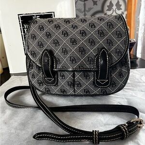 Dooney & Bourke Signature Monogram Crossbody Bag - Grey & Black